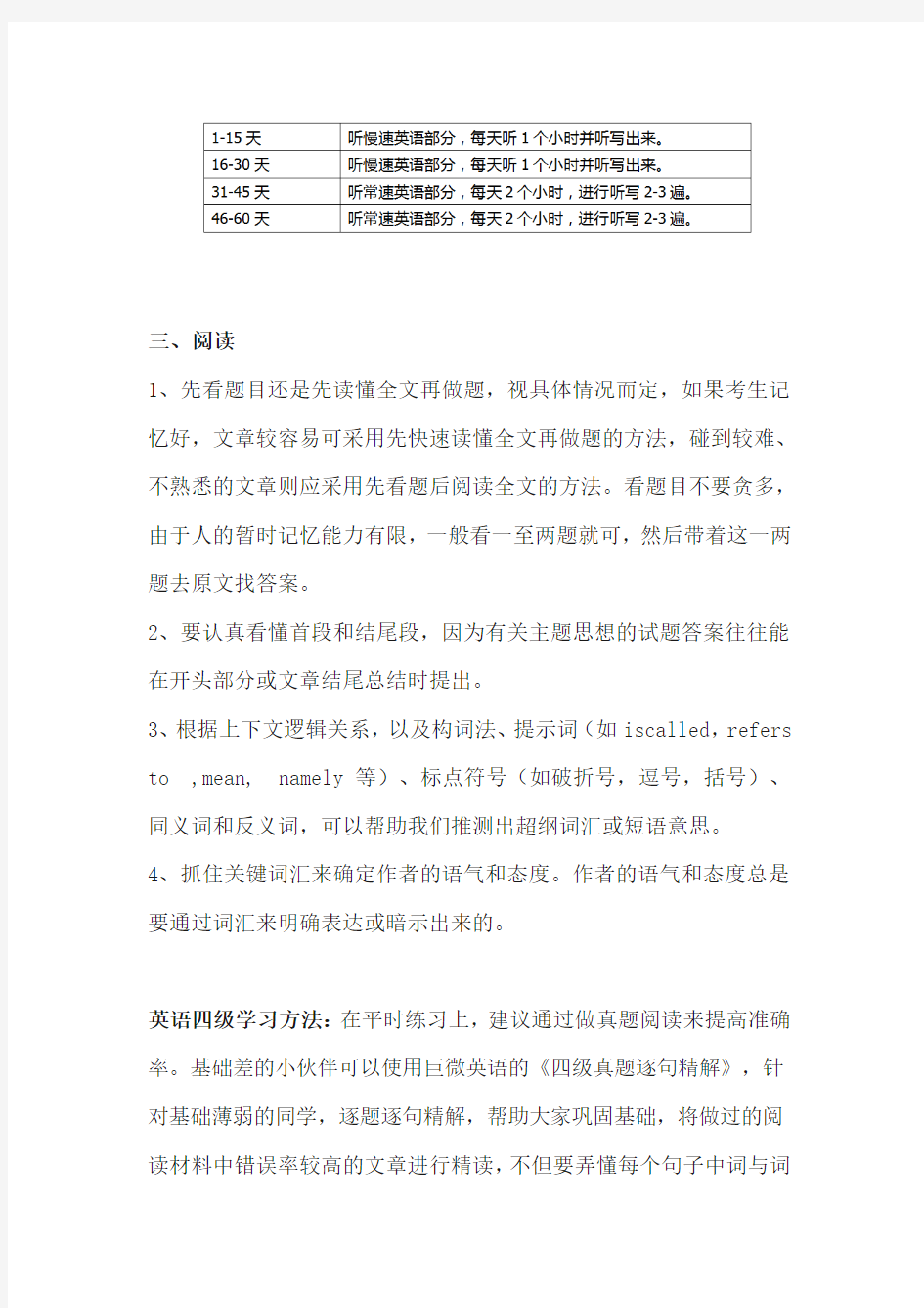 英语四级学习方法,掌握这些,四级轻松飘过!