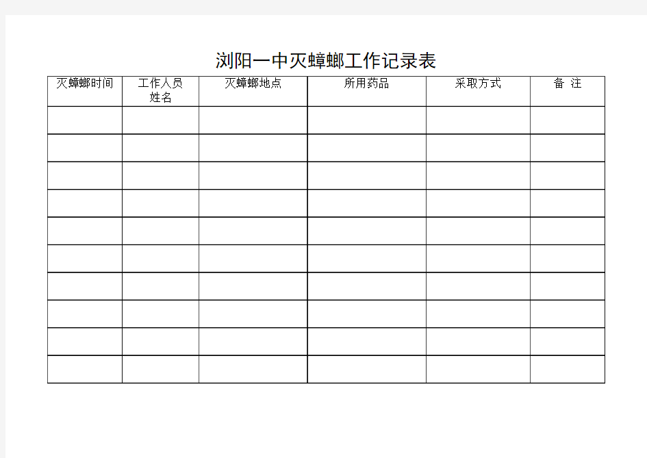 灭鼠工作记录表--