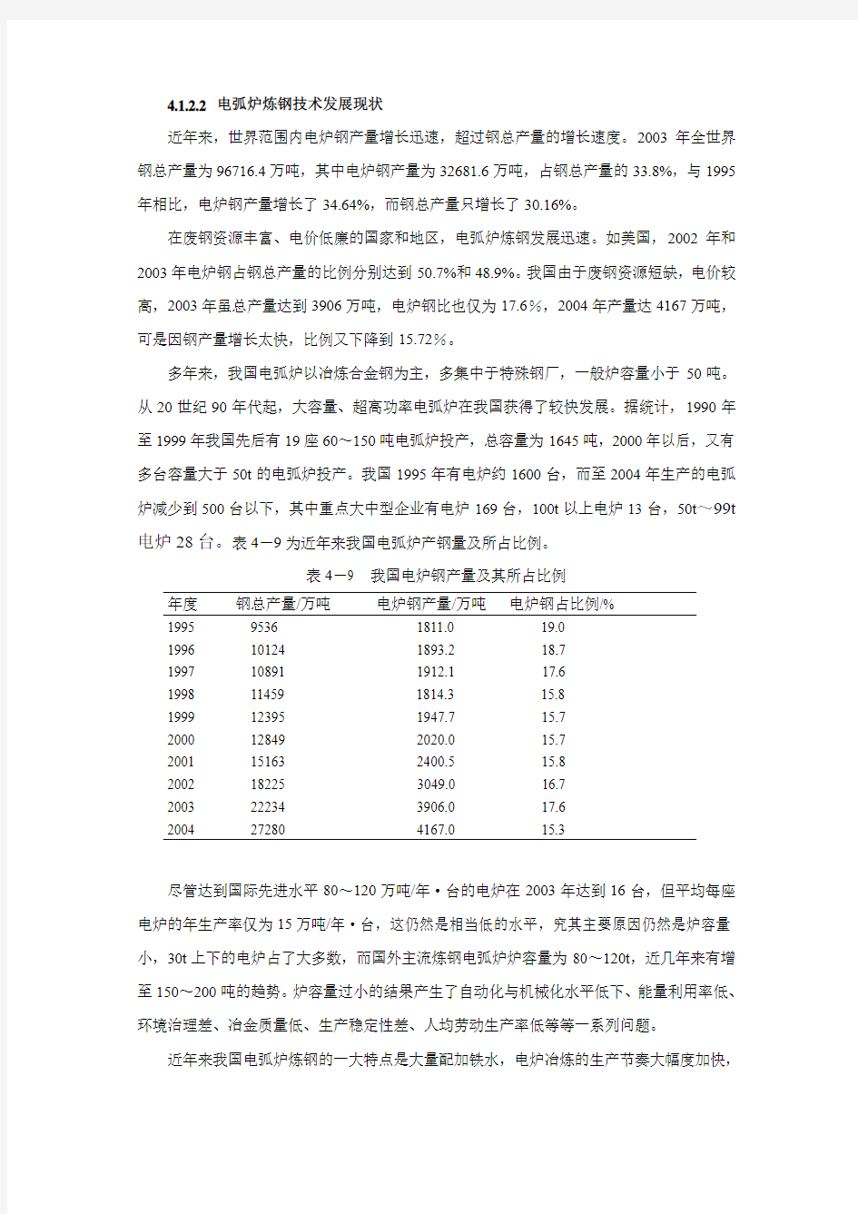 电炉2006-2020年规划