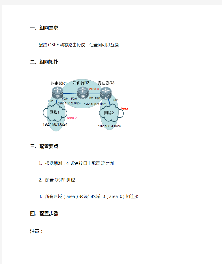 锐捷ospf配置案例