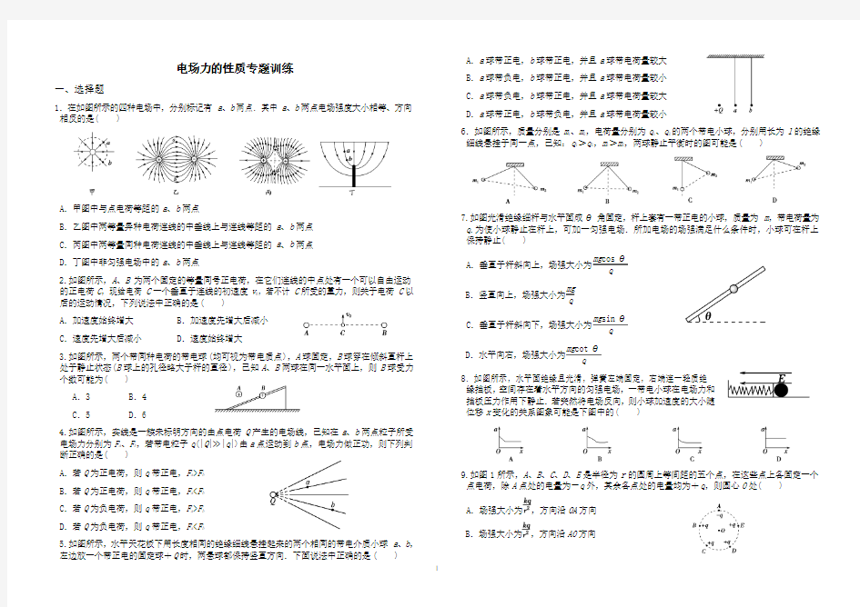 电场力的性质专题训练