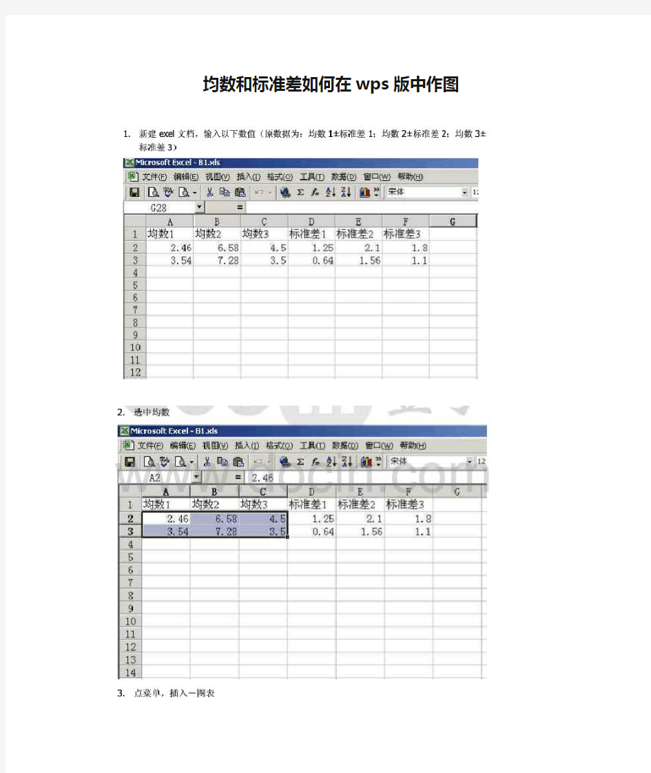 均数和标准差如何在wps版中作图