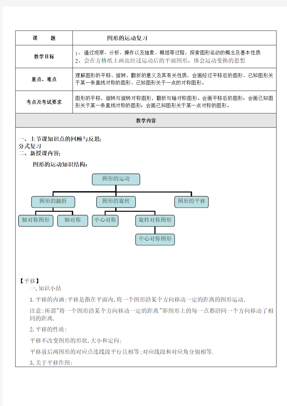 图形的运动教案