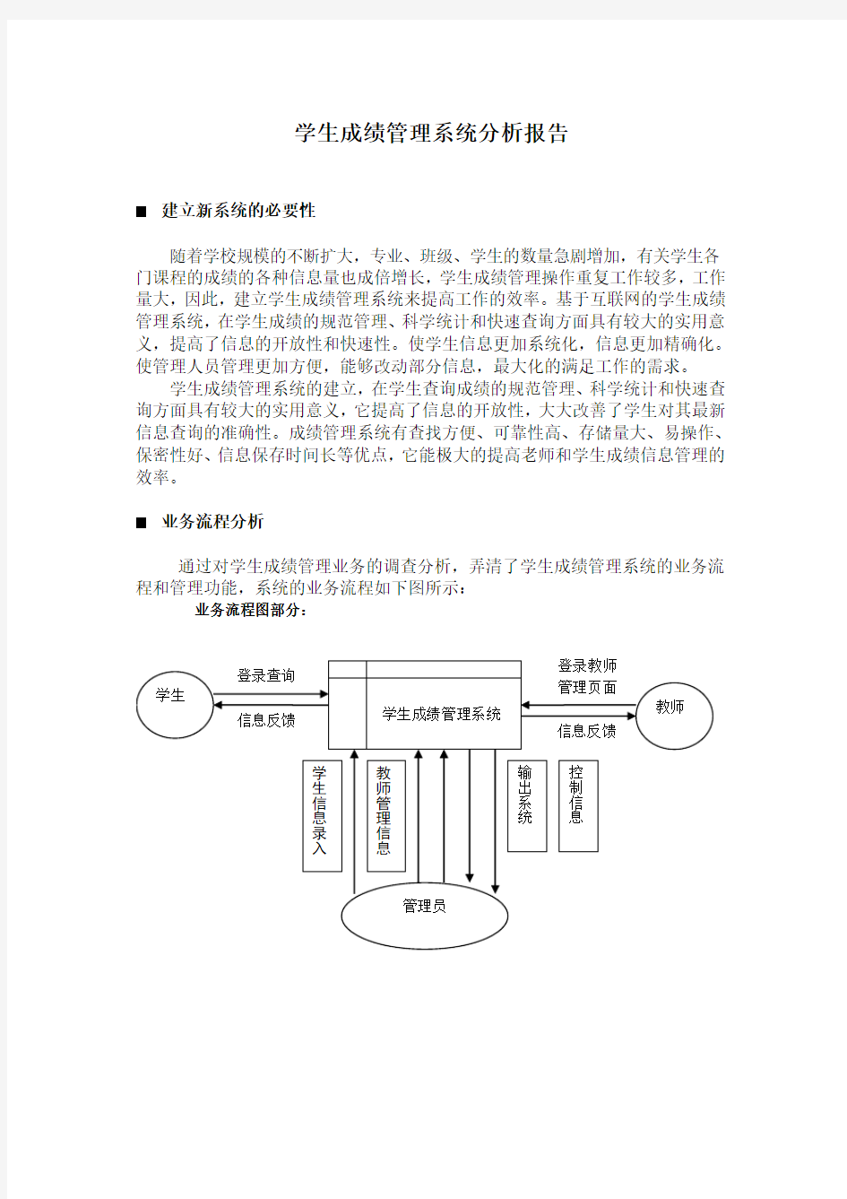 学生成绩管理系统分析报告