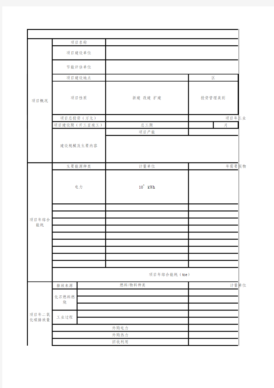 摘要表模板