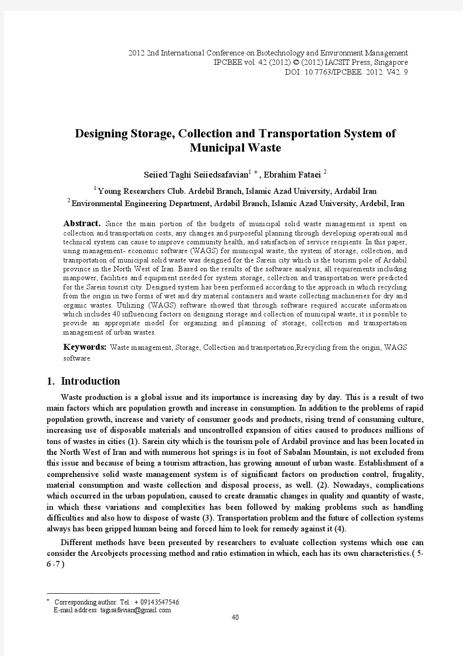 Designing Storage,Collection and Transportation System of Municipal Waste