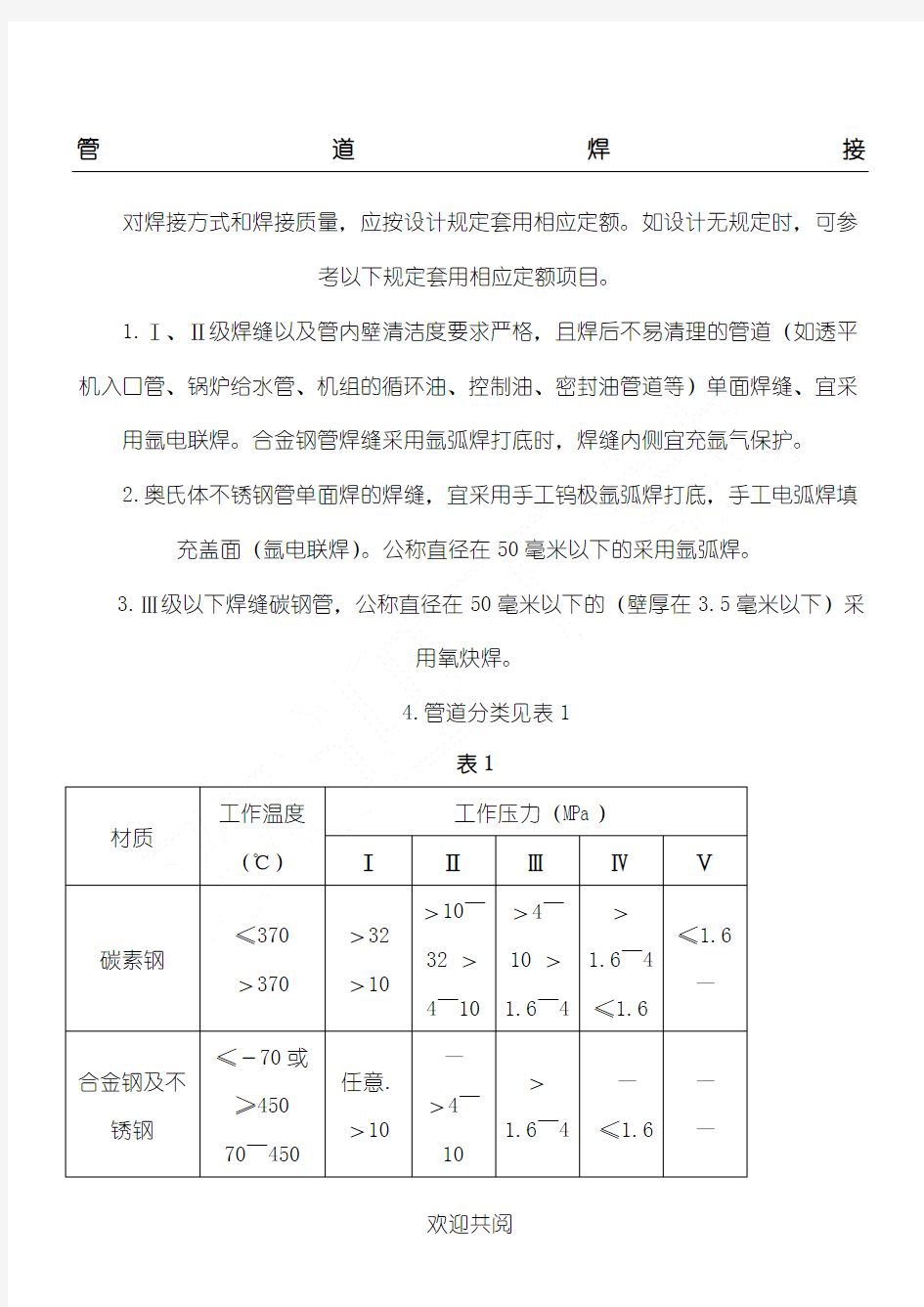 管道焊接检验标准