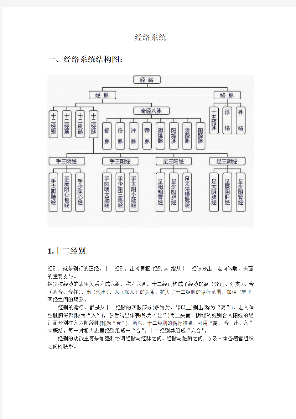 中医经络系统概述