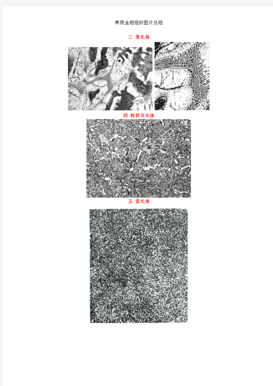 常用金相组织图片总结