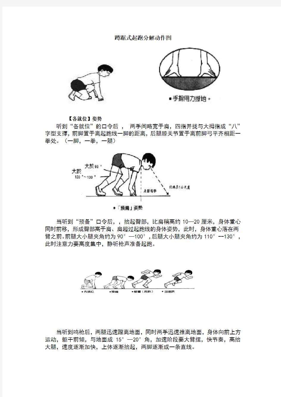 蹲踞式起跑分解动作图