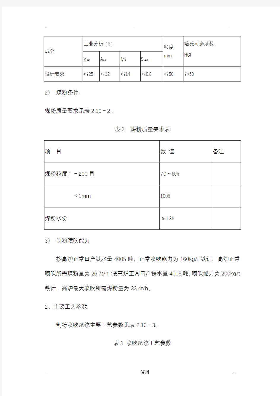 喷煤工艺流程图及概述