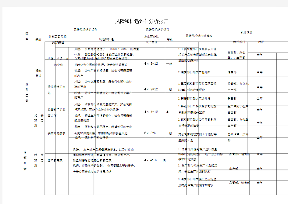 风险和机遇评估分析报告.doc