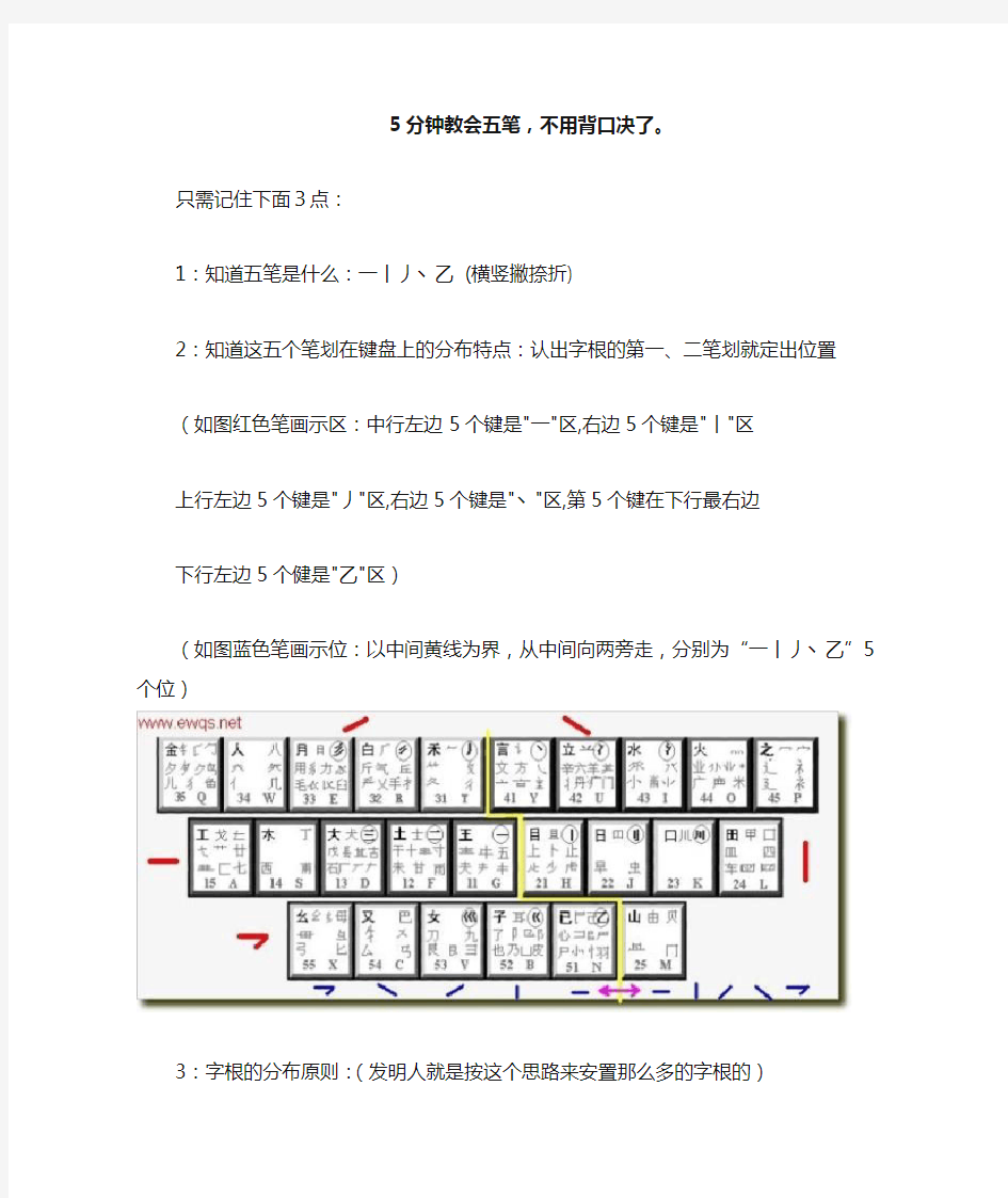 五笔快速记忆法