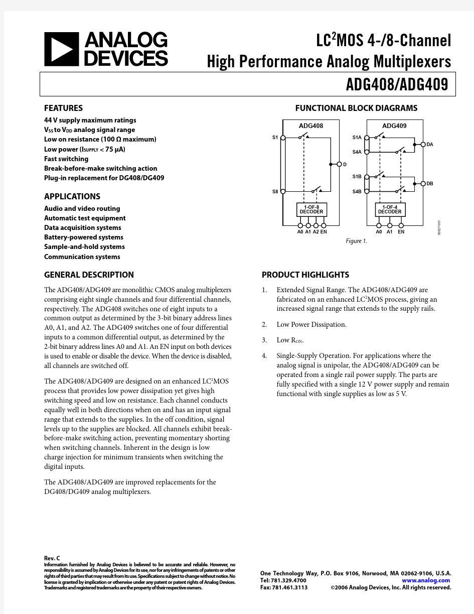 ADG409BRZ-REEL7中文资料