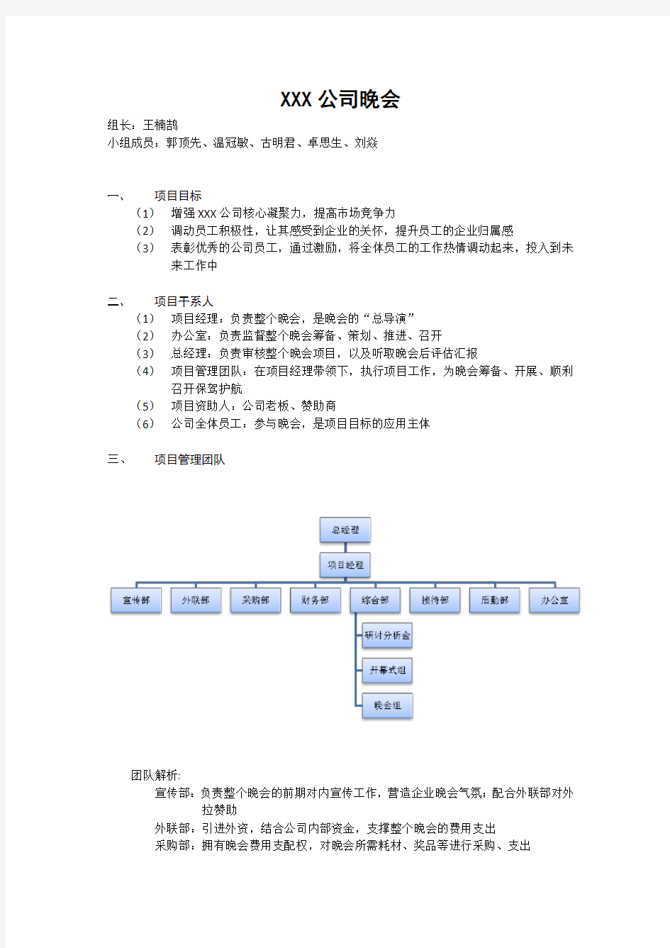 活动策划项目管理