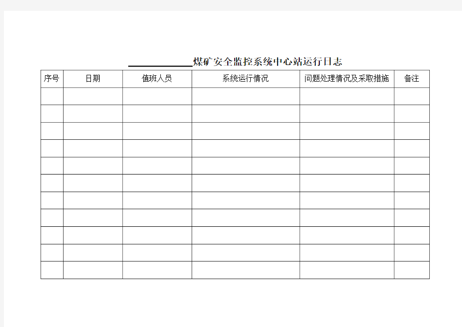 煤矿安全监控系统中心站运行日志