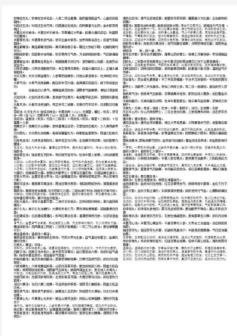 脑病科常用方剂100首