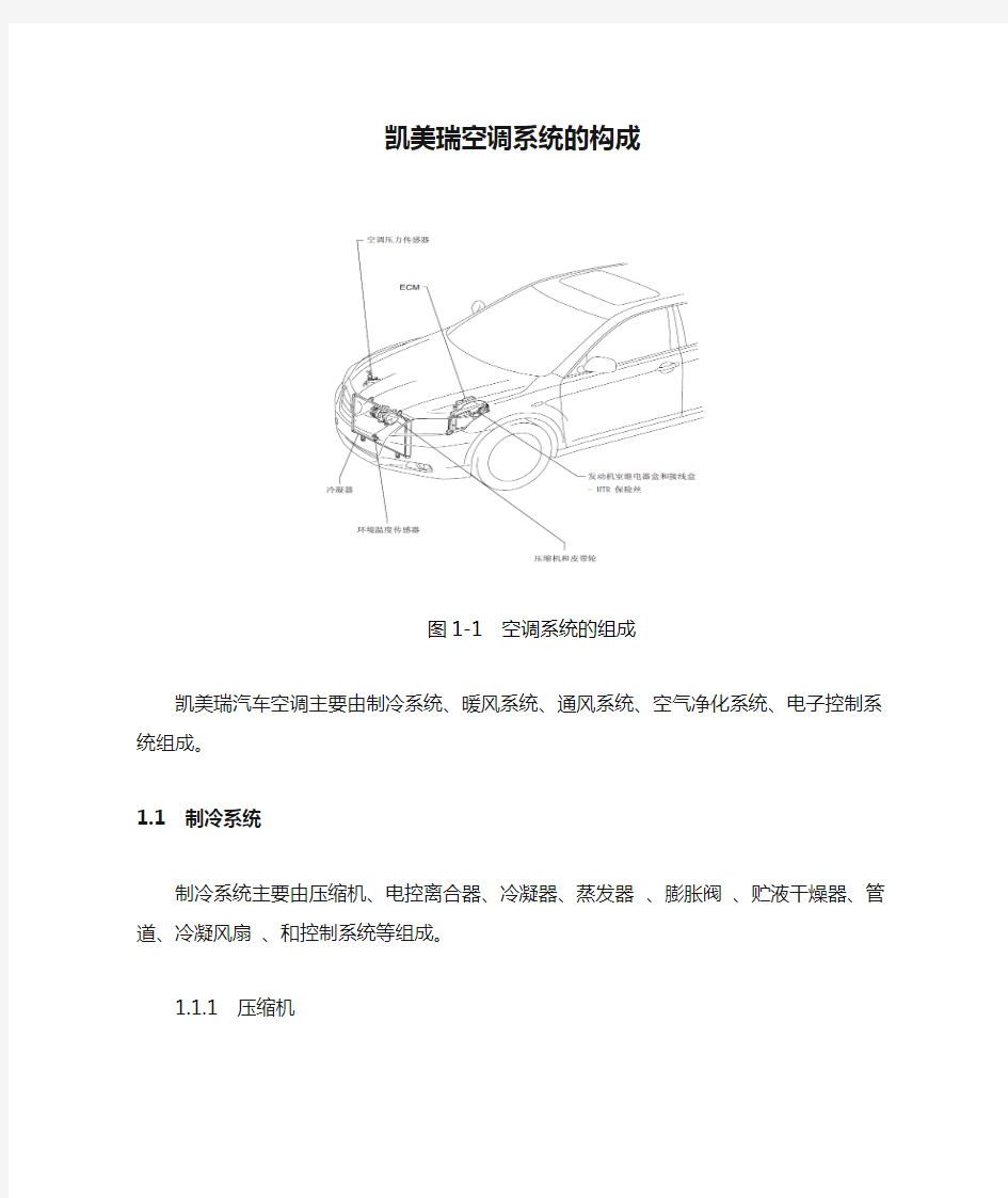 凯美瑞空调系统的构成