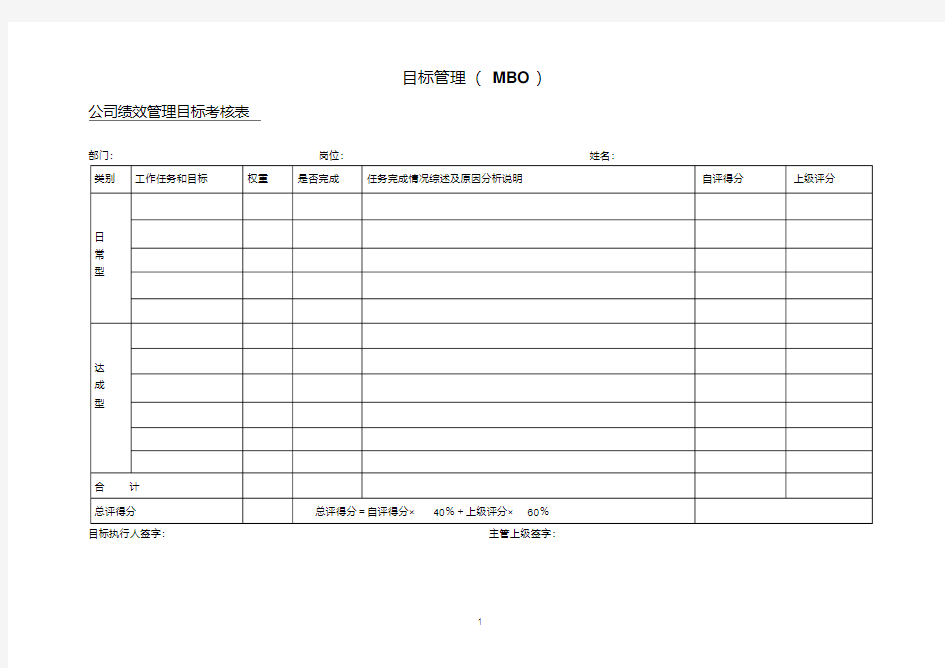 公司目标考核方案