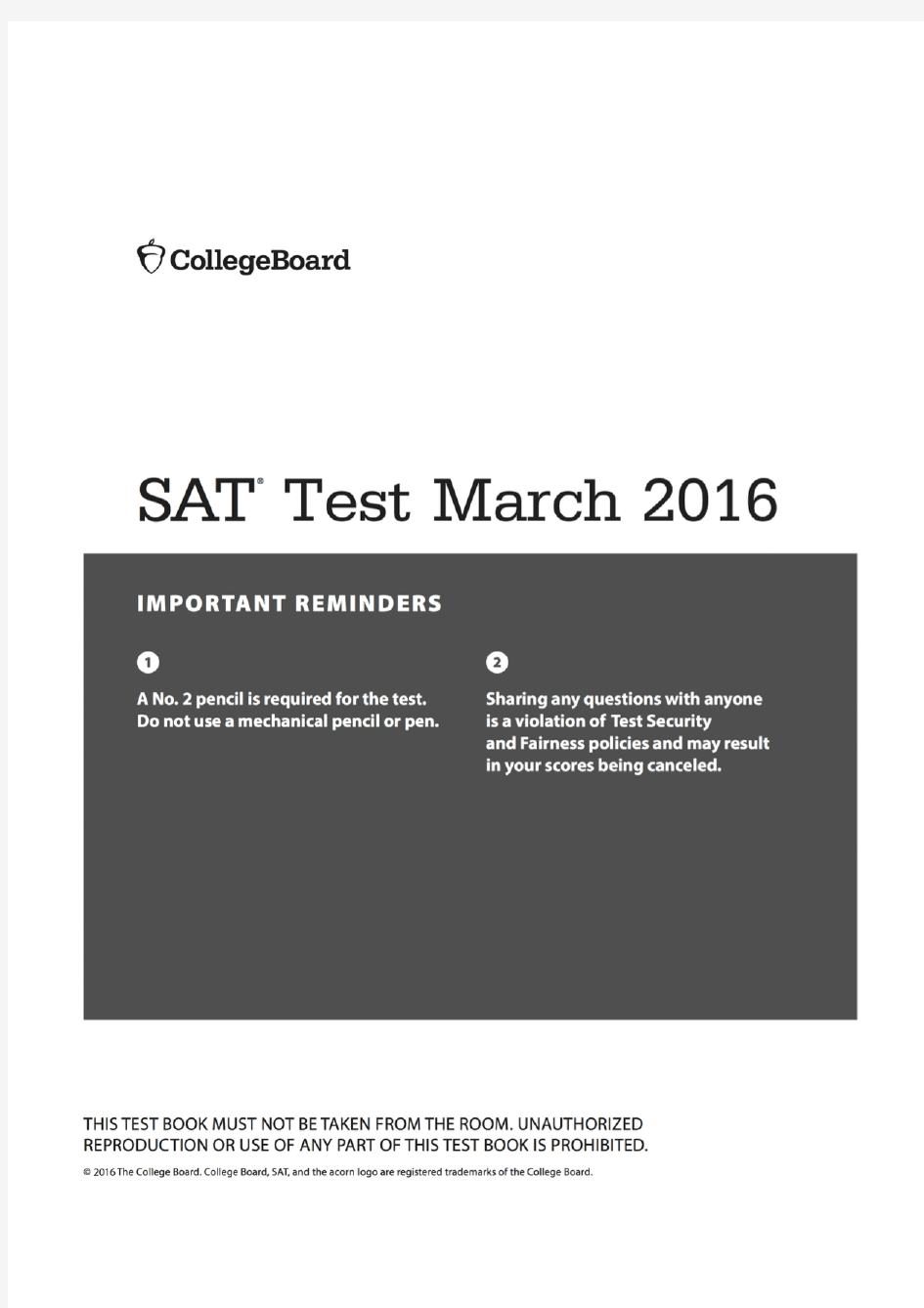 新SAT--2016年3月SAT真题(北美卷)-带答案