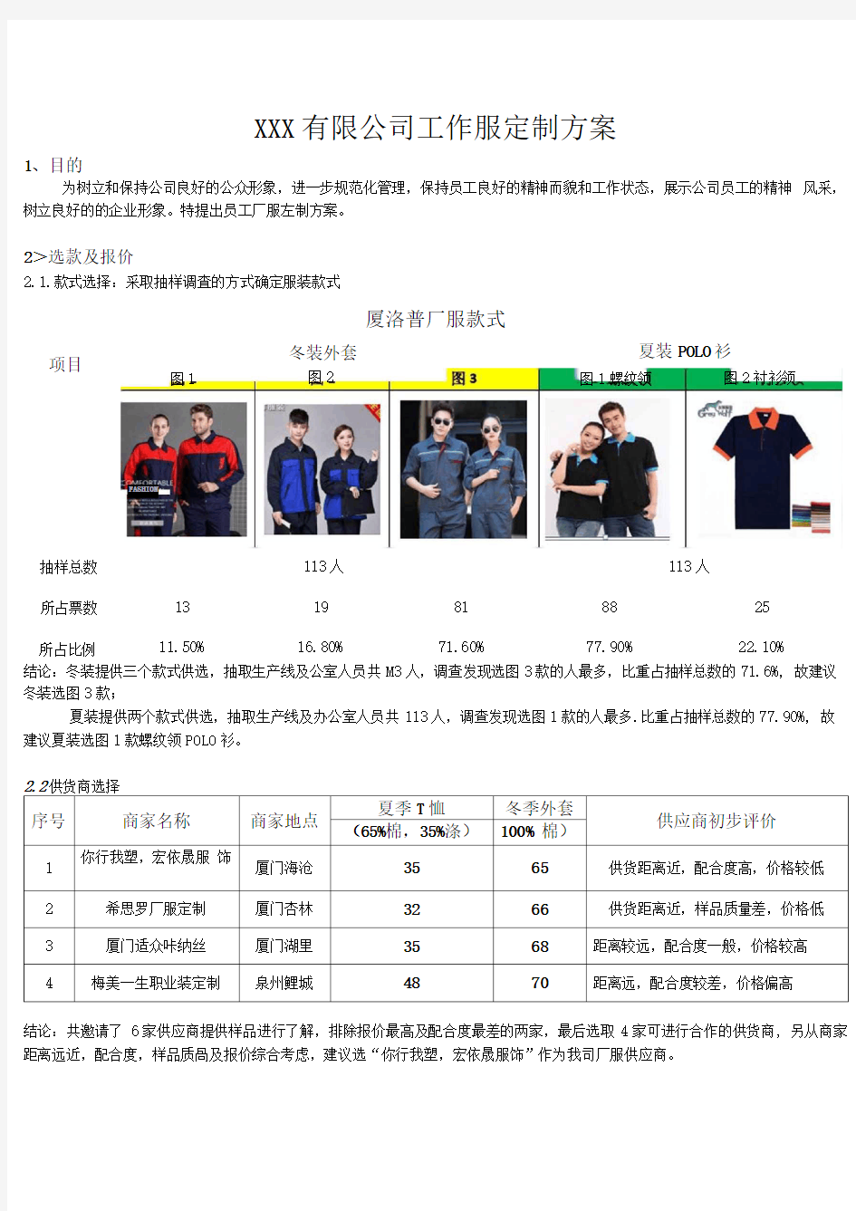 最新员工工作服定制方案