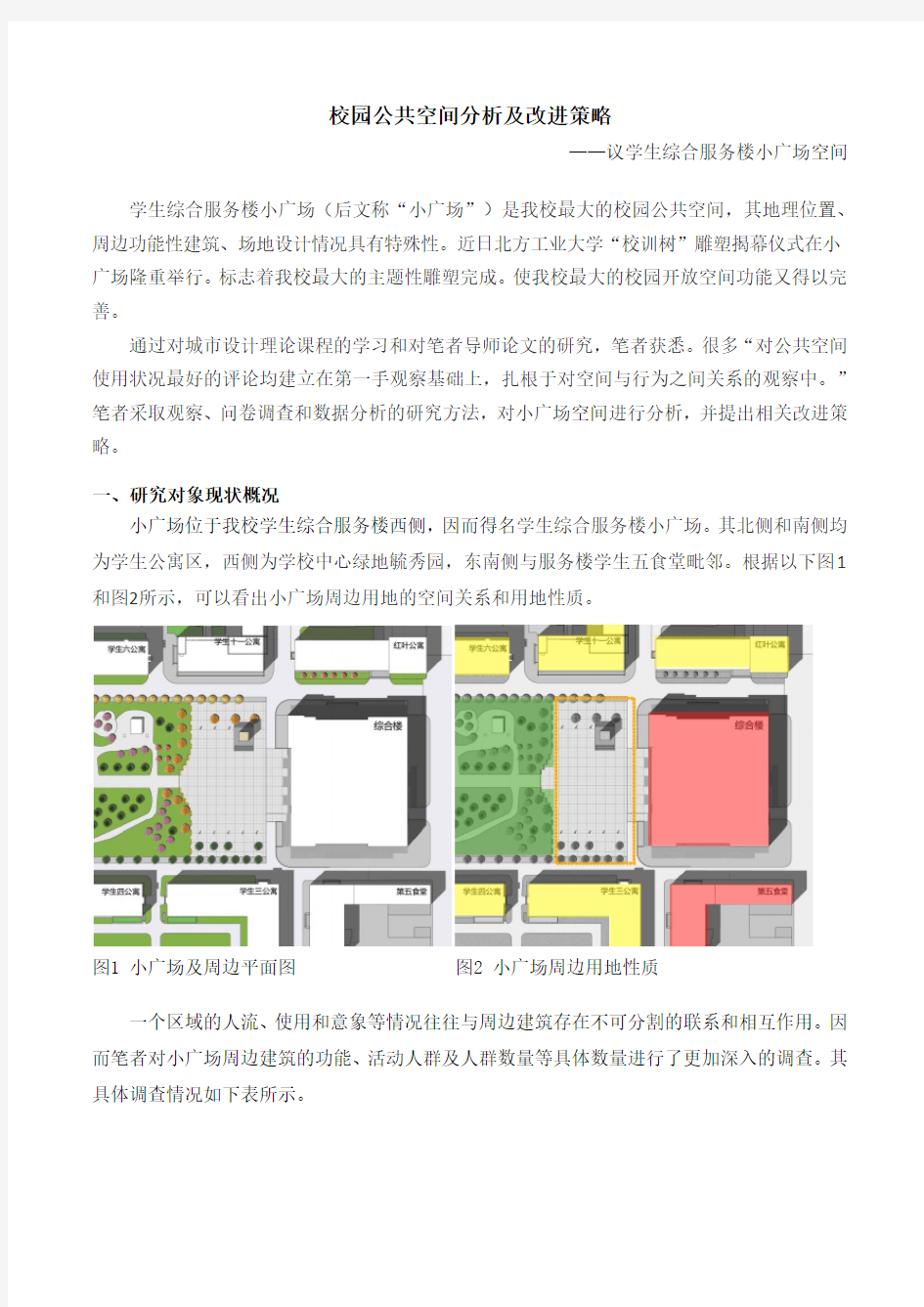 校园公共空间分析及改进策略