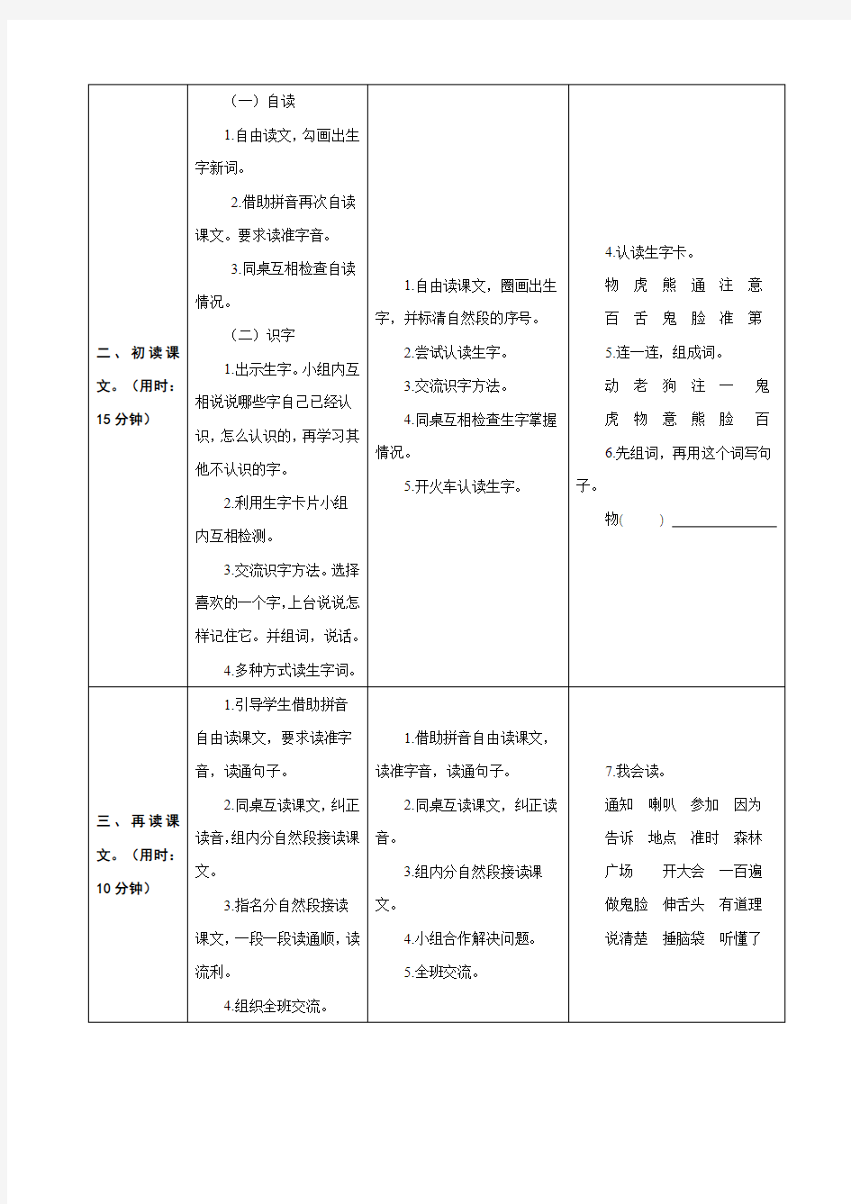 部编版一年级下册语文《动物王国开大会》教学设计