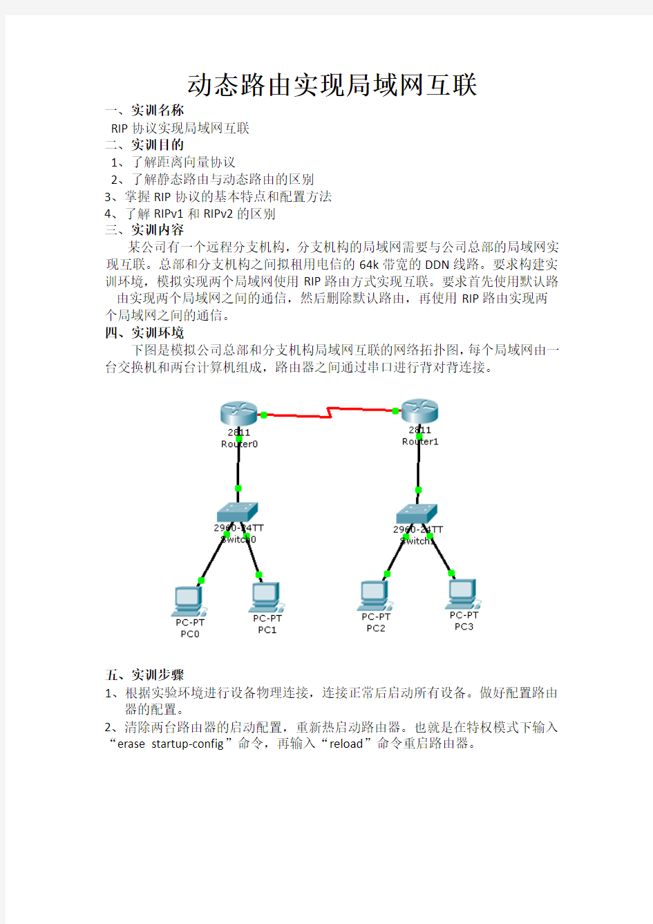 路由实现局域网互联