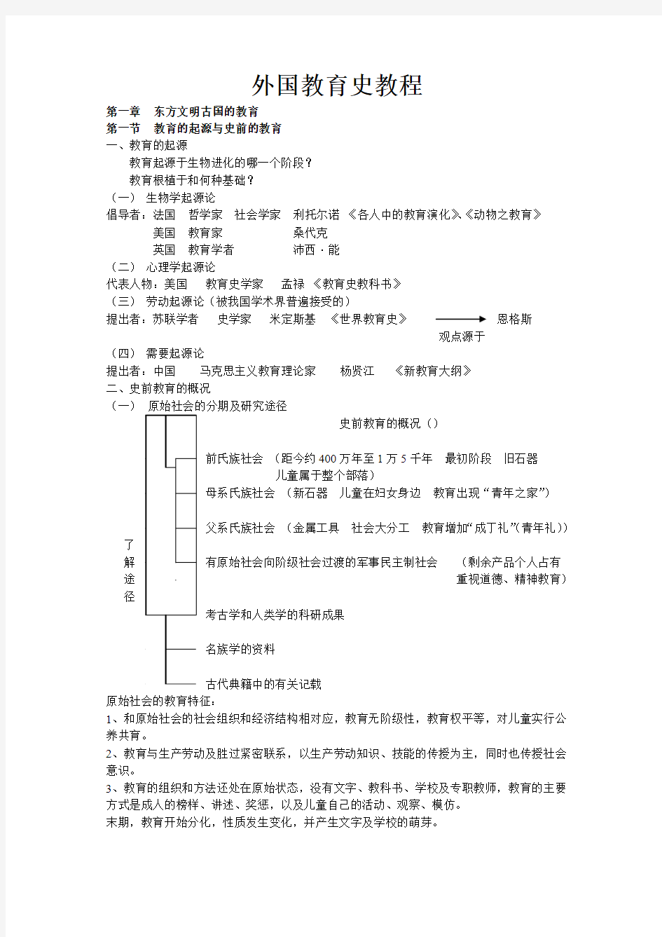 外国教育史教程 第一章笔记