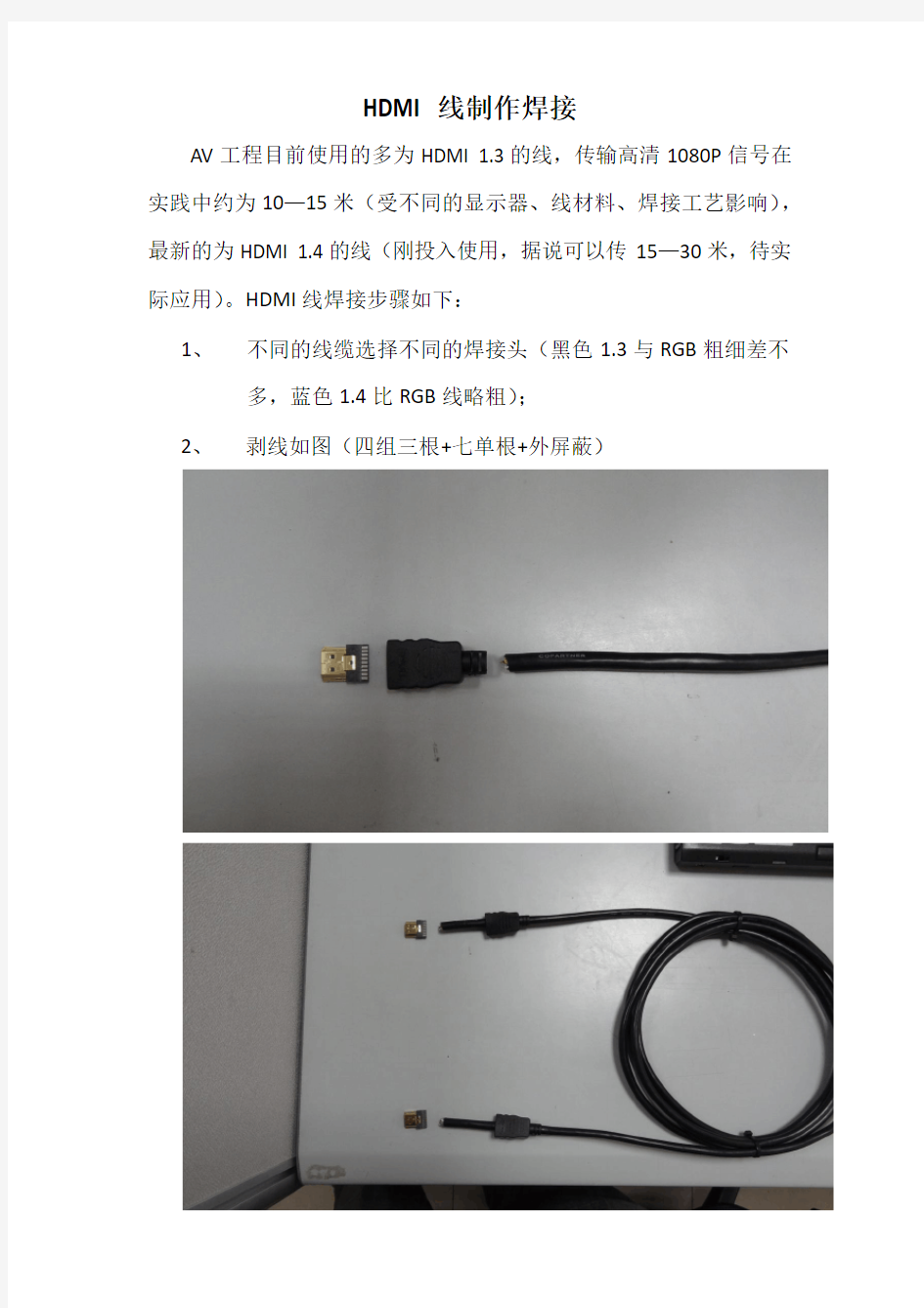 工程HDMI线制作焊接