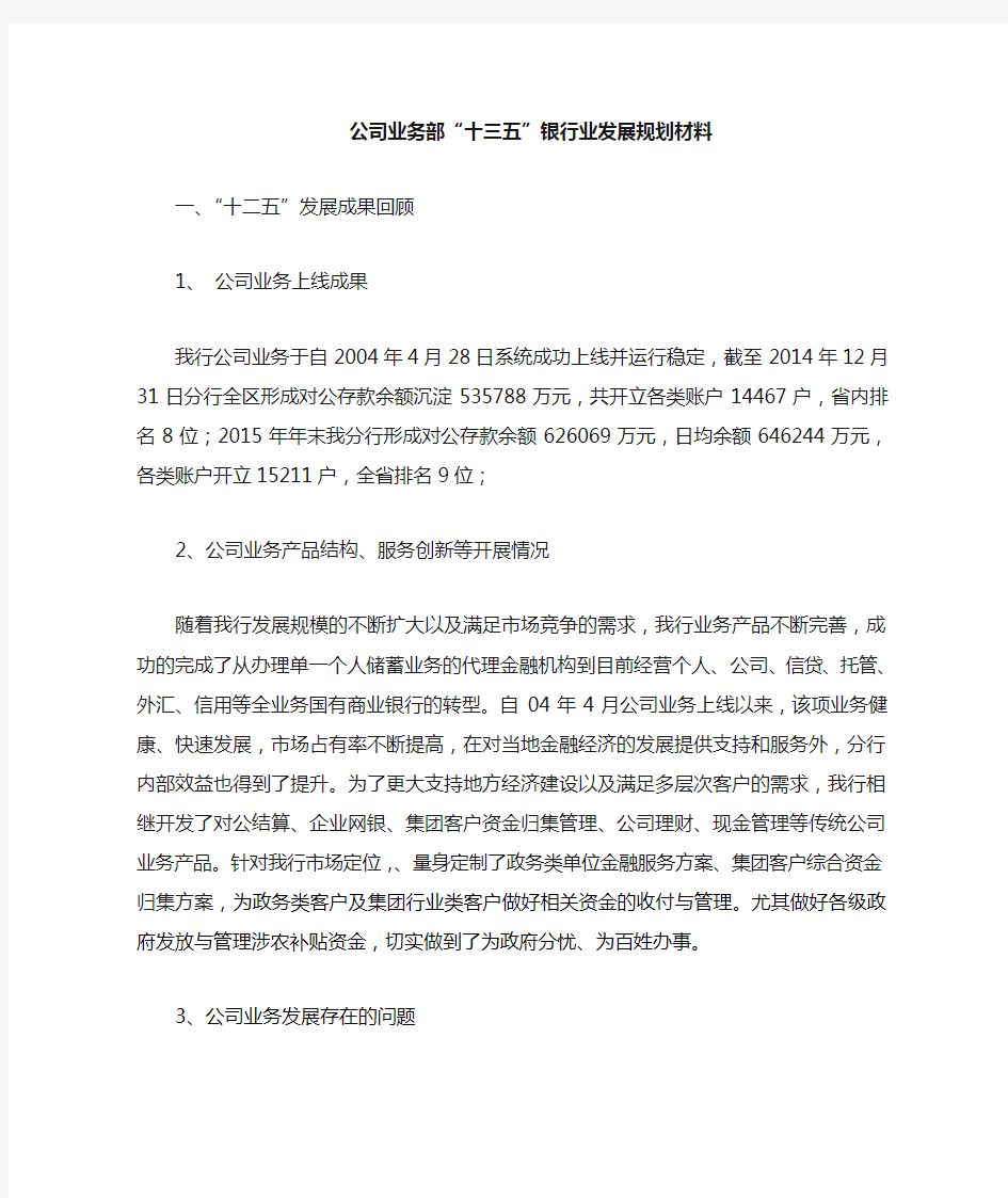 公司业务发展成果及规划