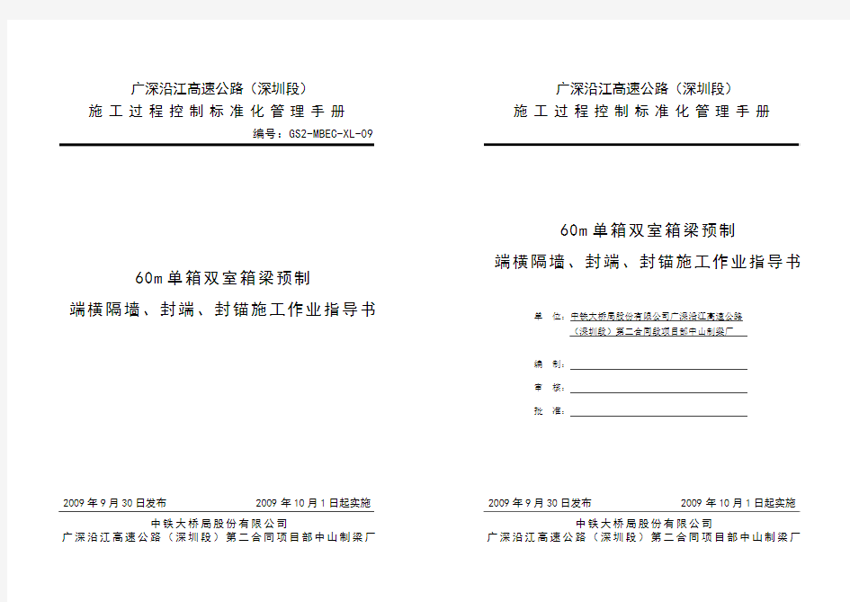 60m箱梁封锚作业指导书