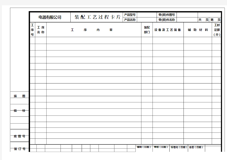 装配工艺过程卡