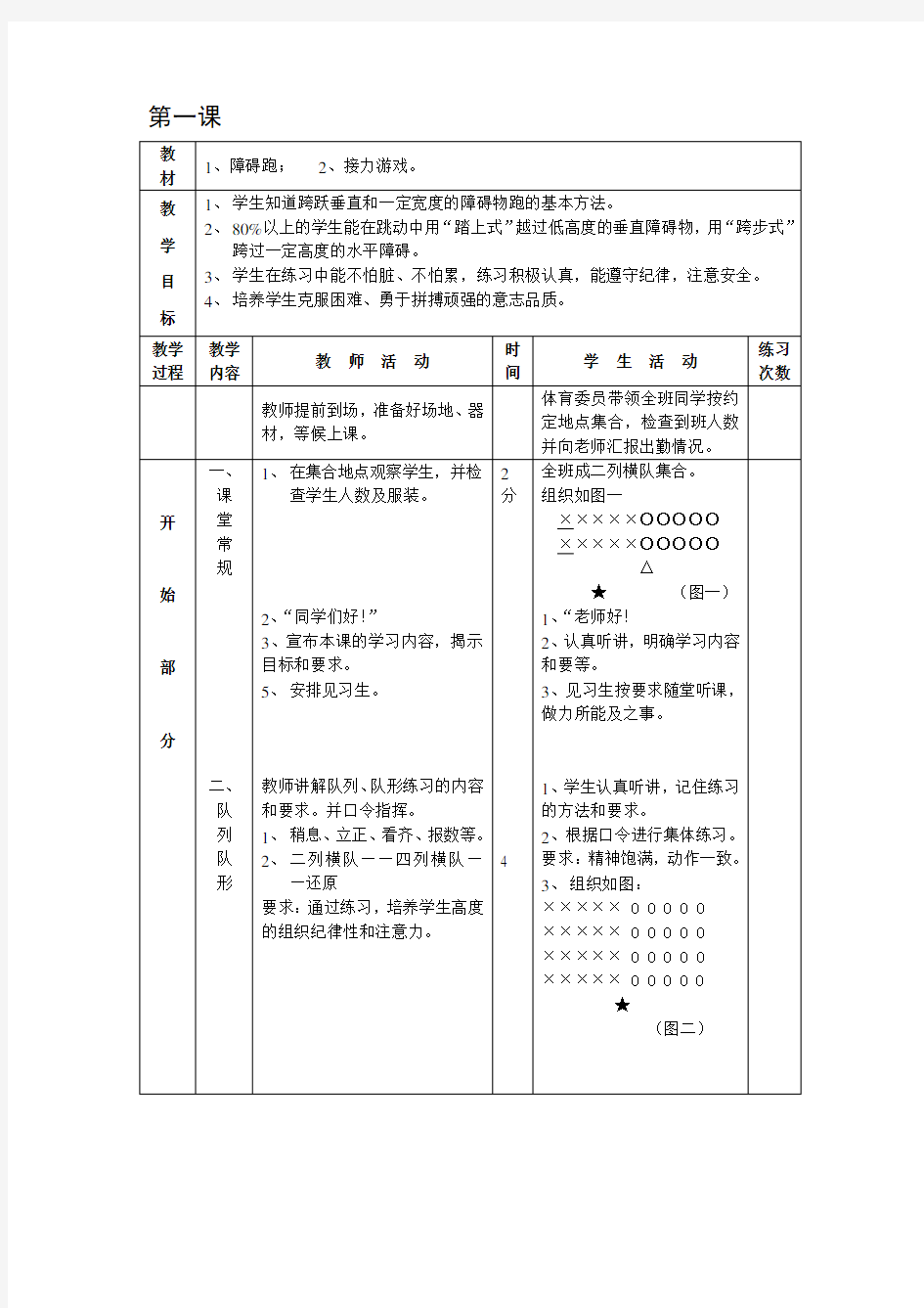 初中体育教案全集九年级 