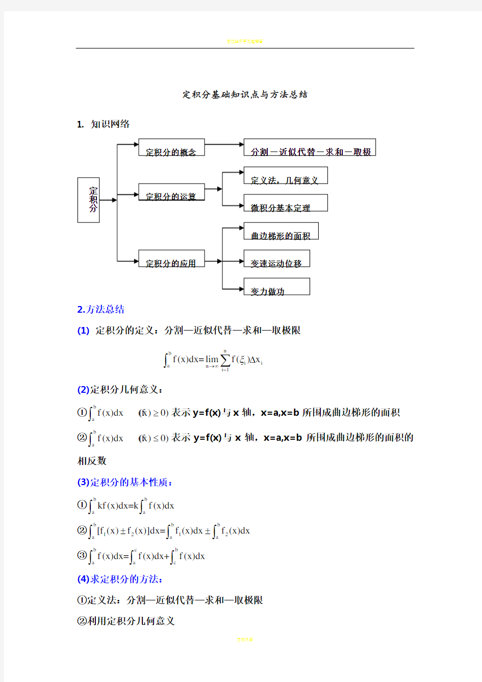 定积分知识点总结