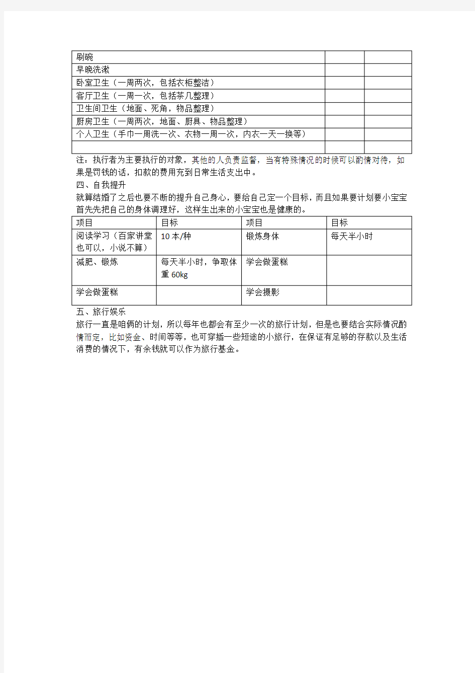 2017年家庭年度计划