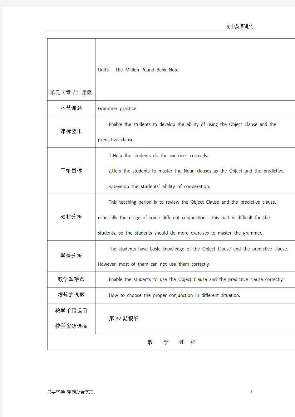 高中英语必修三教案：unit3+Grammar+practice