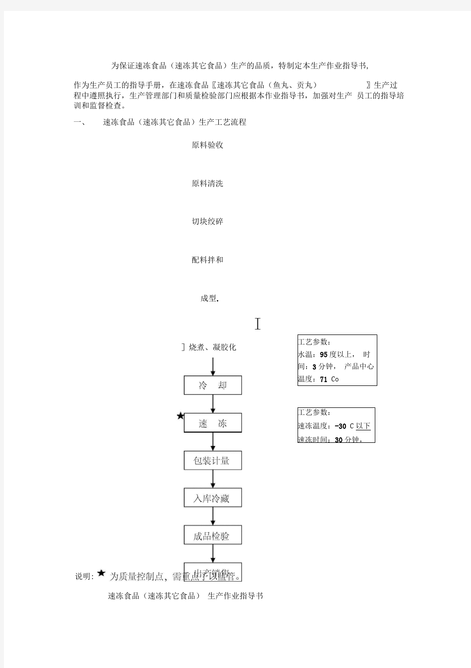 速冻产品作业指导书