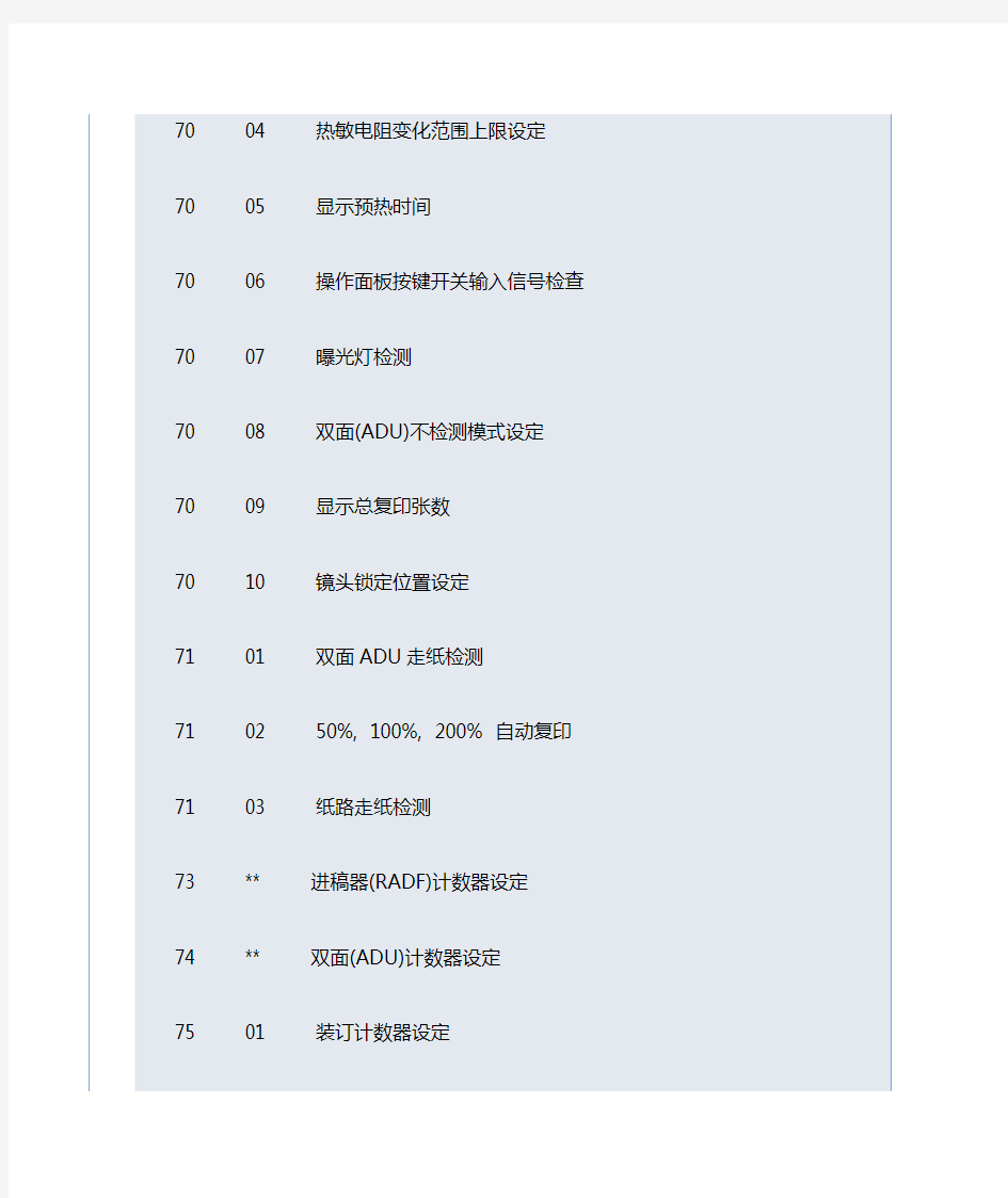 夏普复印机的内部代码