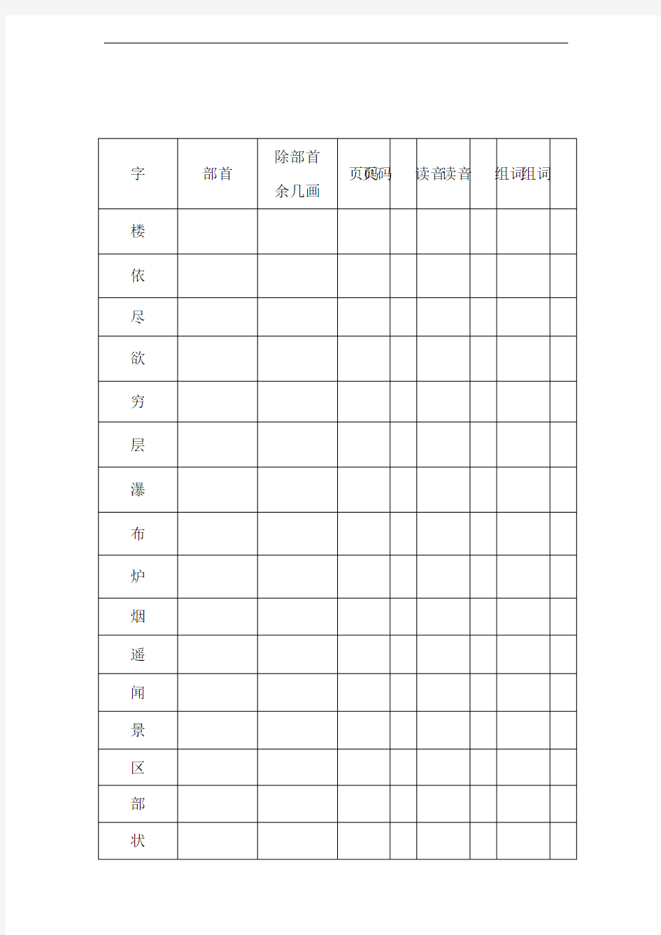 部编版小学语文二年级上册部首查字法练习题