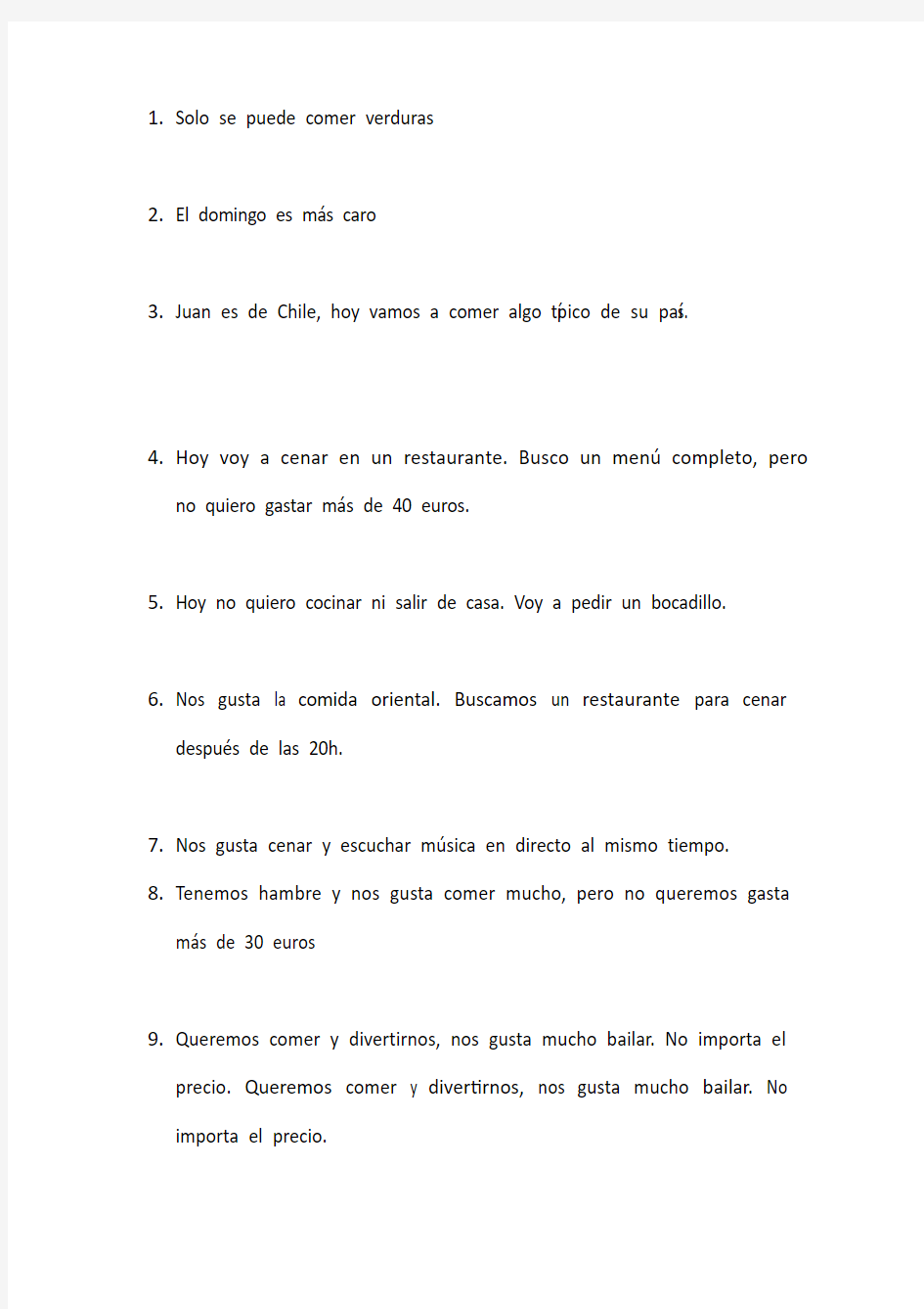 西班牙语DELE考试A1-水平模拟试卷