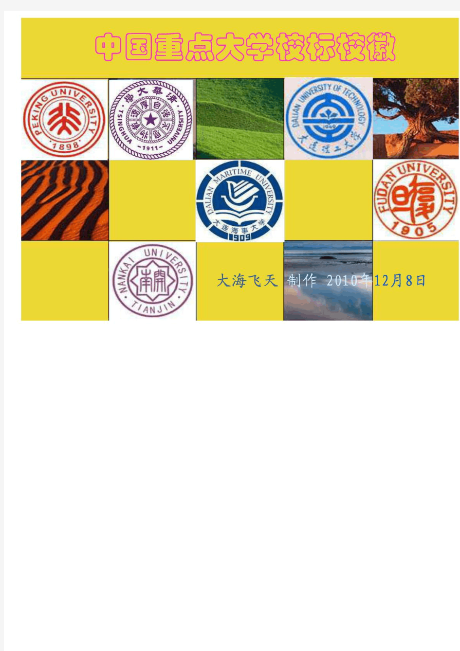 中国211重点大学校标校徽