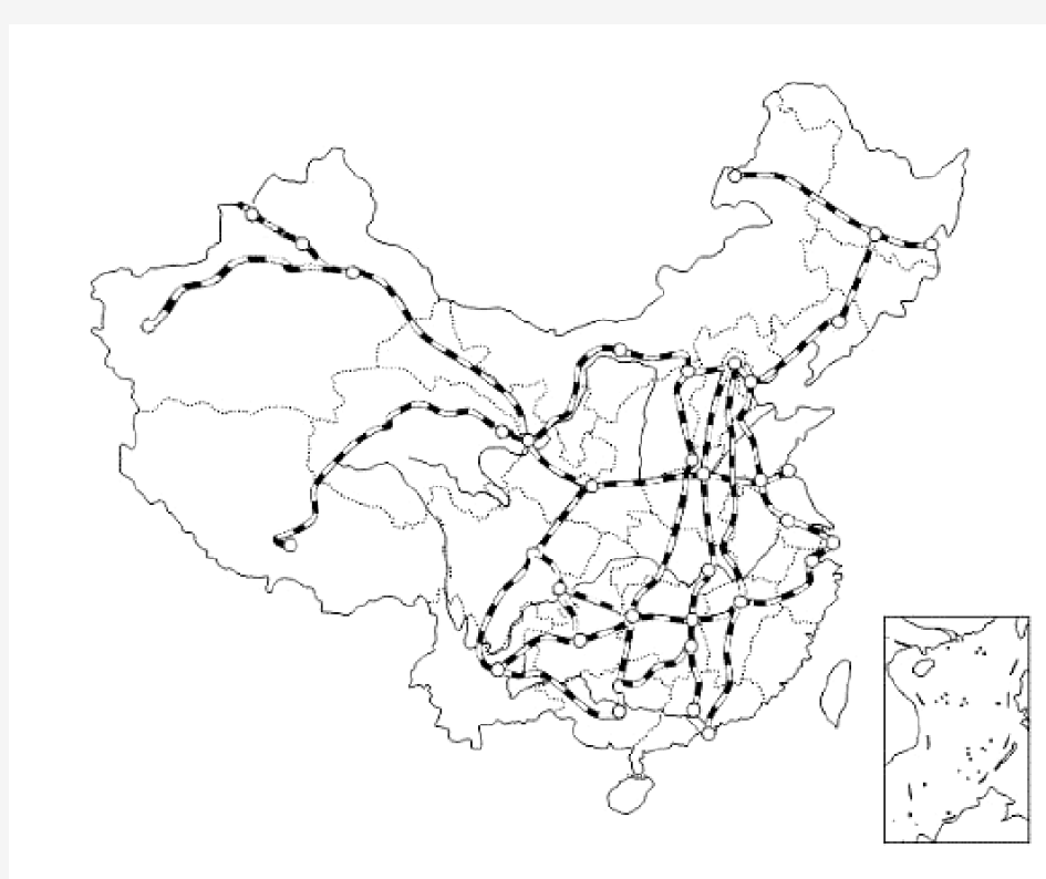 中国铁路干线空白示意图