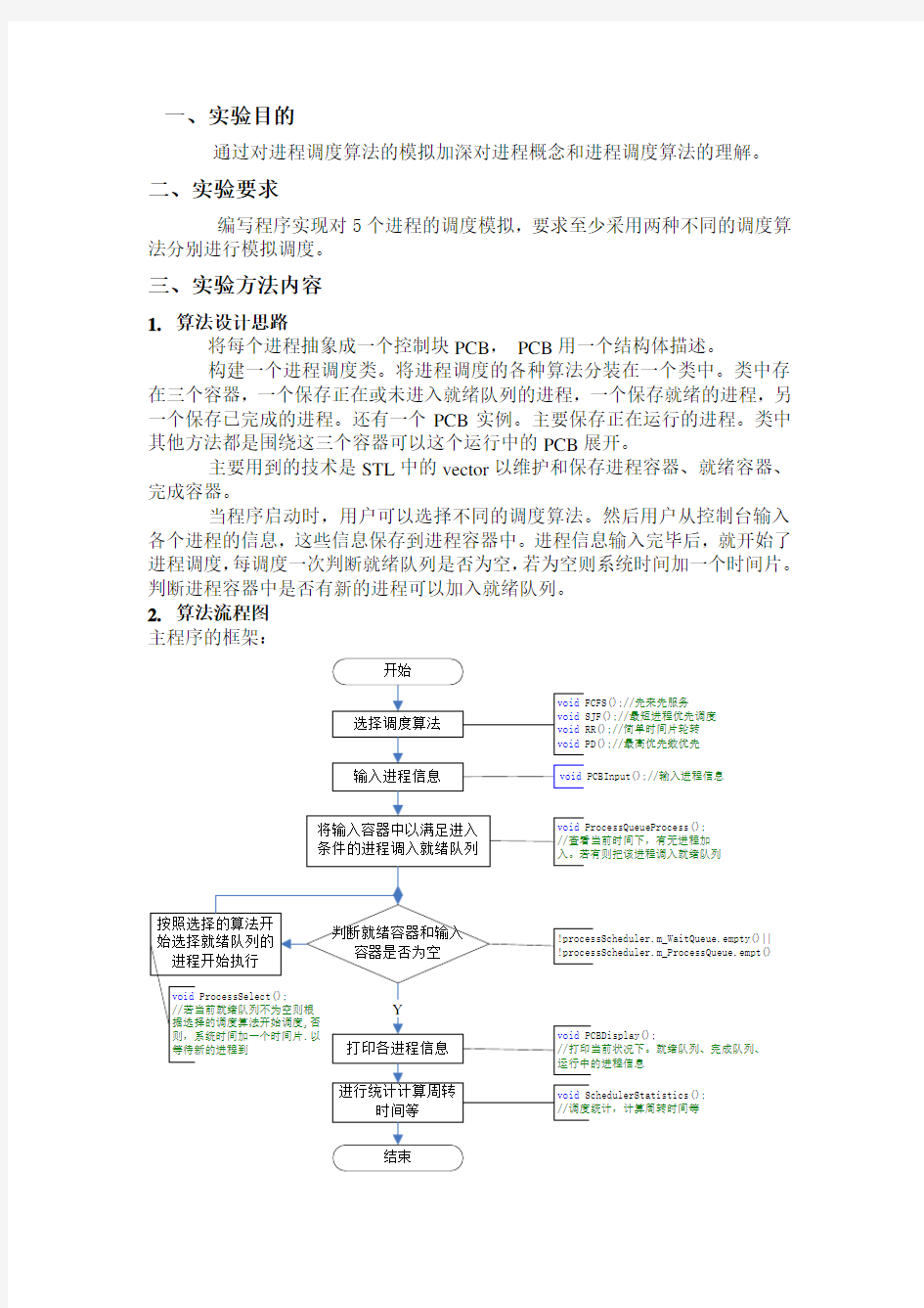 操作系统进程调度算法模拟实验报告