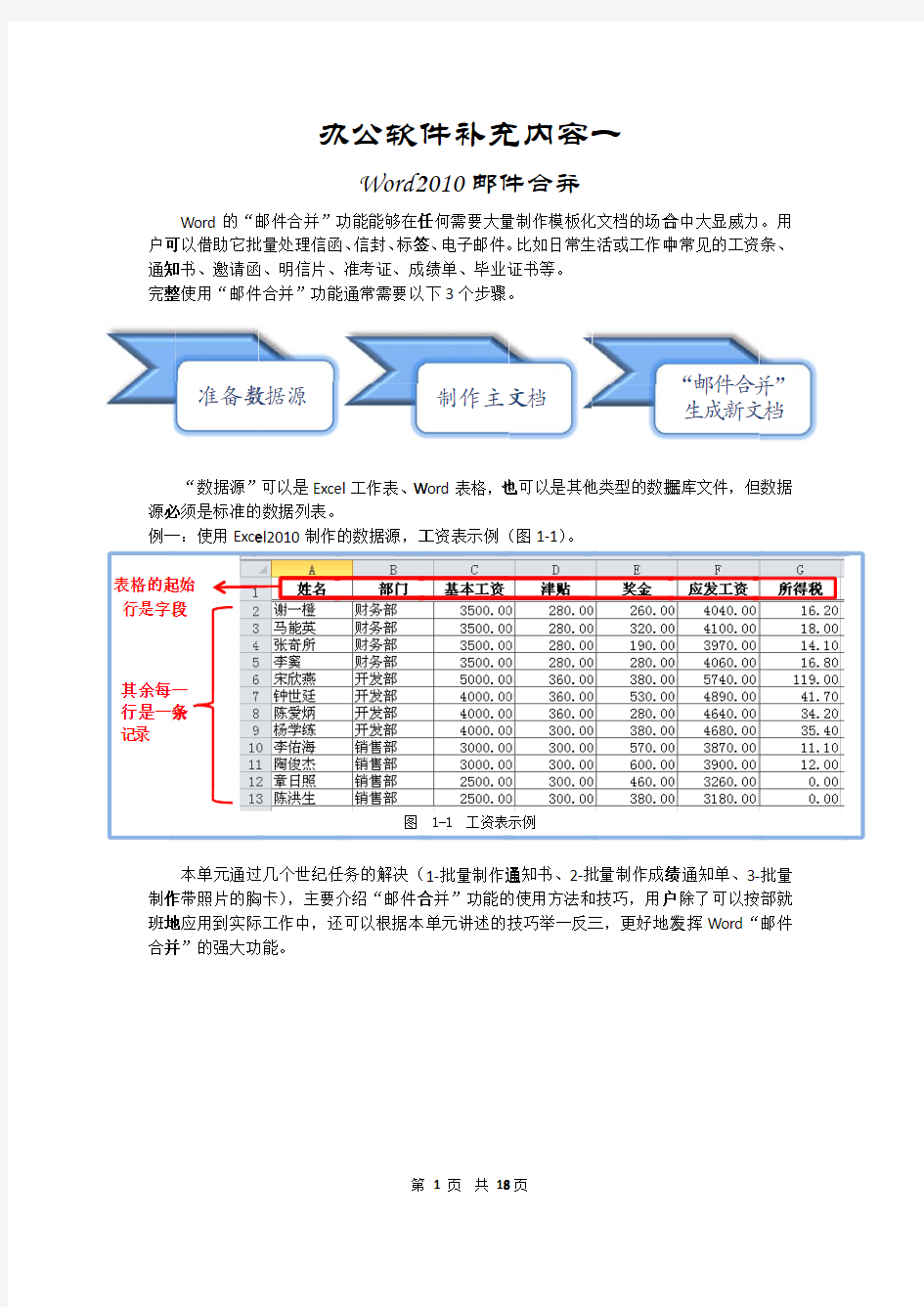 Word2010邮件合并-操作指导