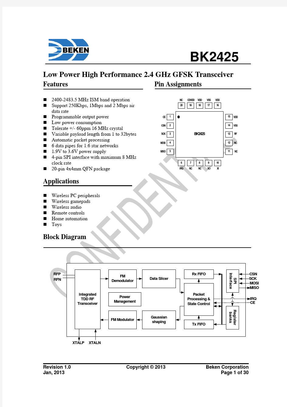 BK2425 Datasheet v1.3