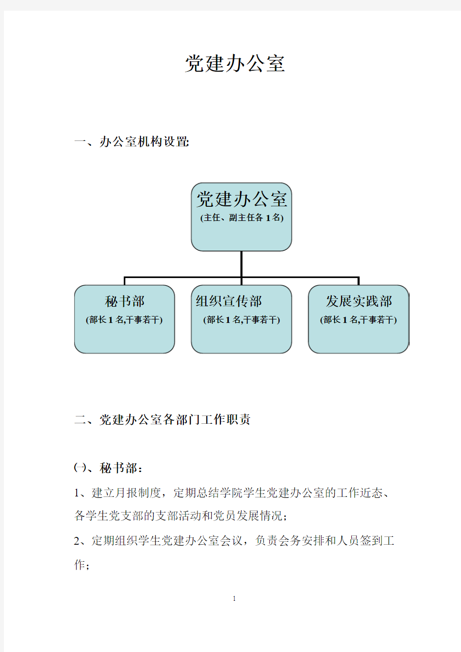 组织机构设置及部门职能