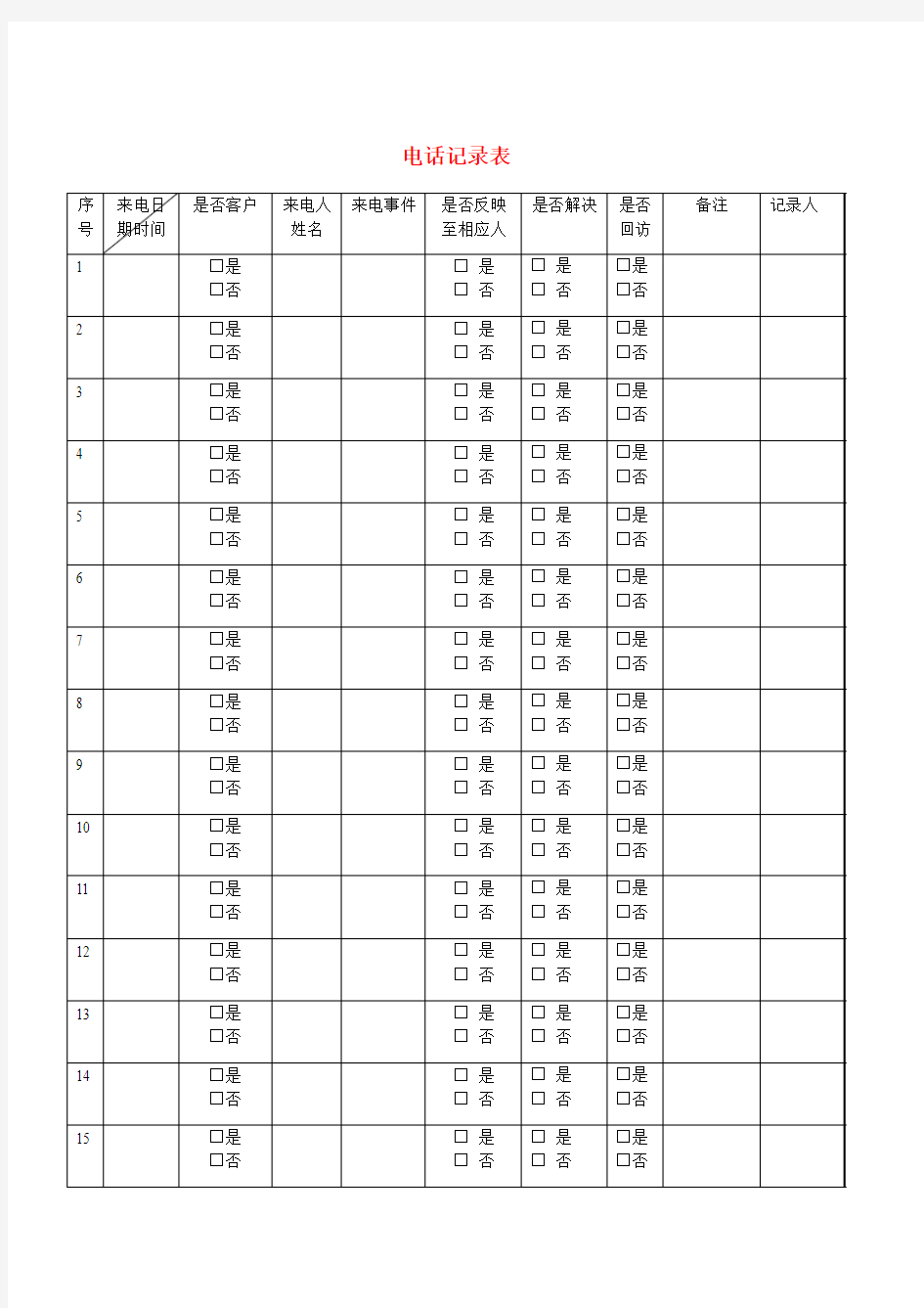 整理表格