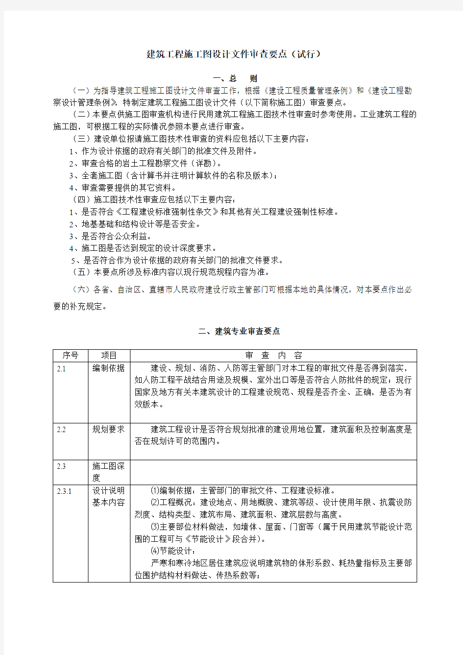 建设部施工图设计文件审查要点.doc