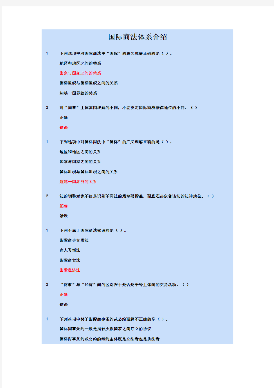 国际商法体系介绍(同名10017)